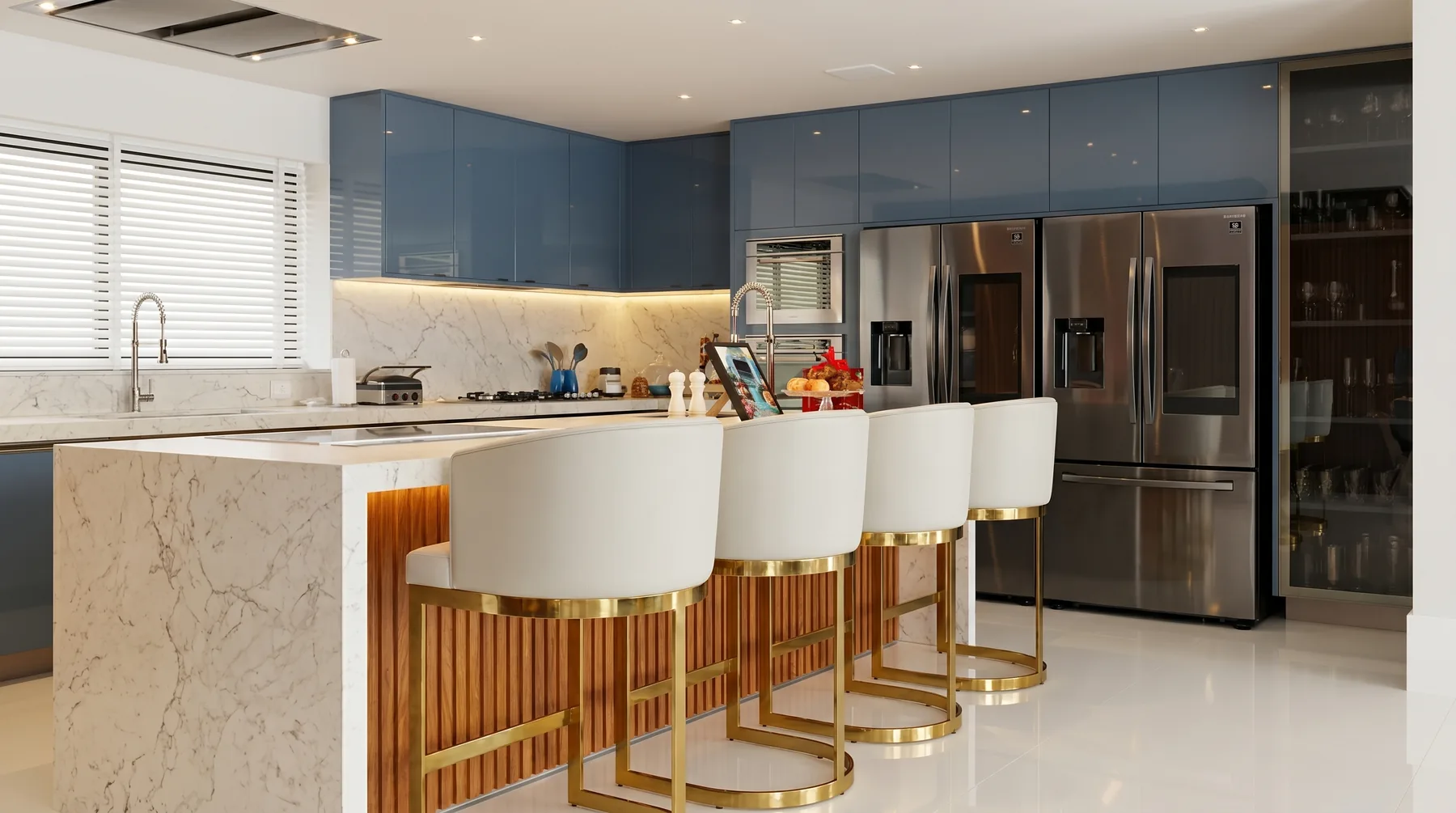 Cozinha planejada de alto padrão — um dos ambientes que mais pesam no custo de uma reforma de apartamento